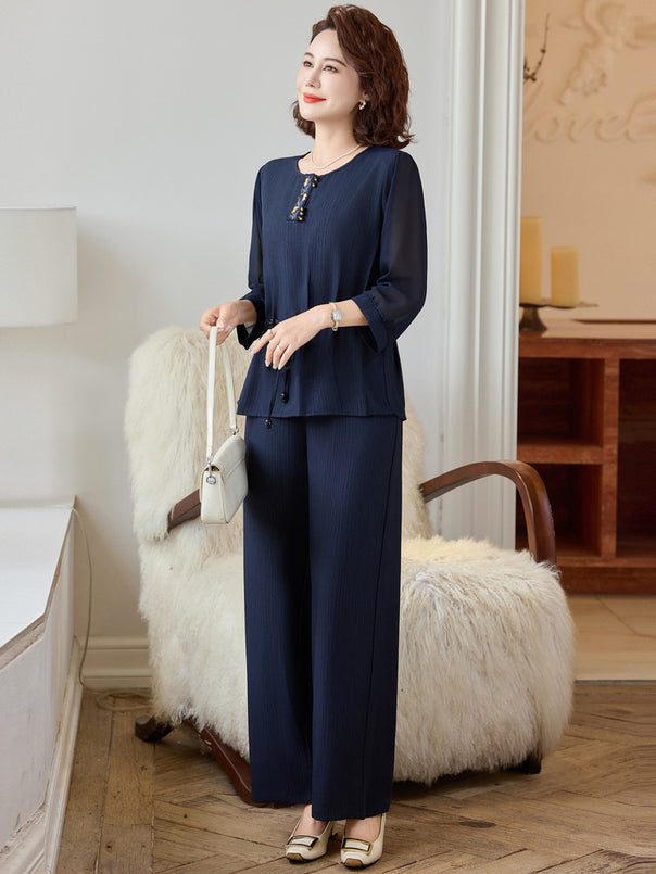 Women Elegant Two Piece Pants Set