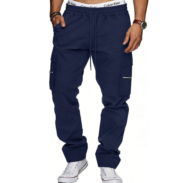 Men's cargo jogging pants with elastic waistband, drawstring and zip pockets Mune Fashion