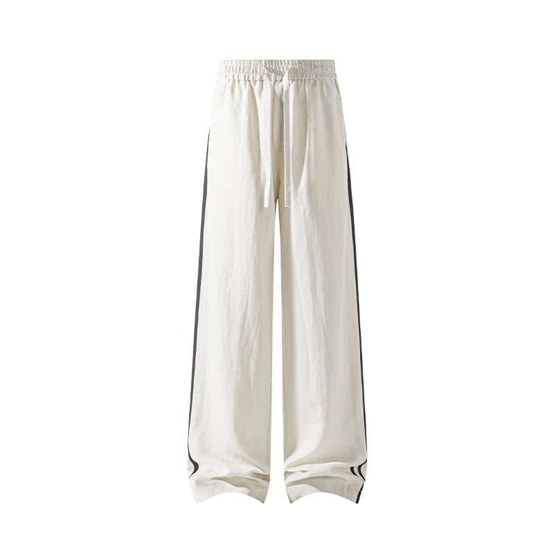Women's sporty leisure pants with high waistband and side stripes Mune Fashion