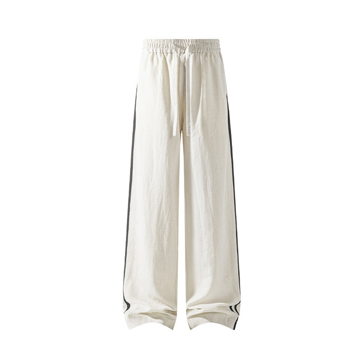 Women's sporty leisure pants with high waistband and side stripes Mune Fashion