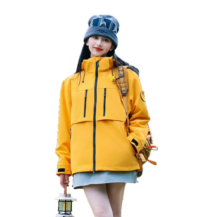 Men's Waterproof Breathable Softshell Outdoor Jacket with Adjustable Hood Mune Fashion
