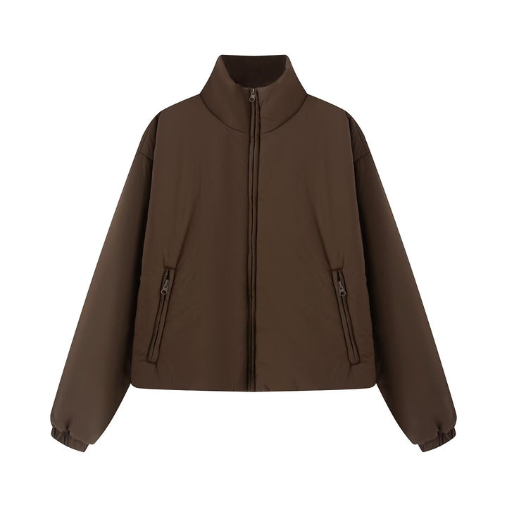 Women short-cut quilted puffer jacket with high stand-up collar Drune