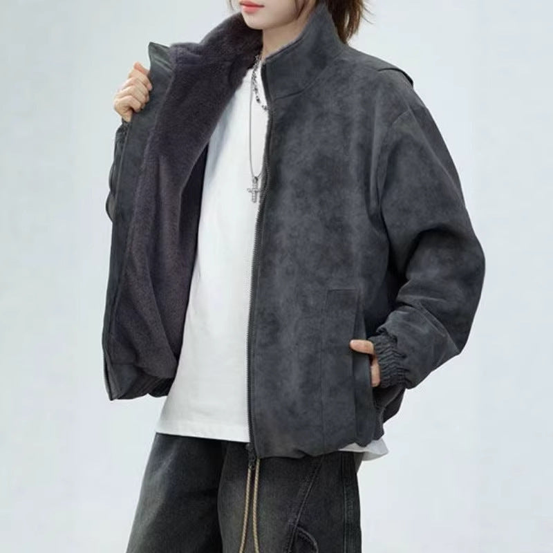 Women Oversized Faux Leather Jacket Mune Fashion