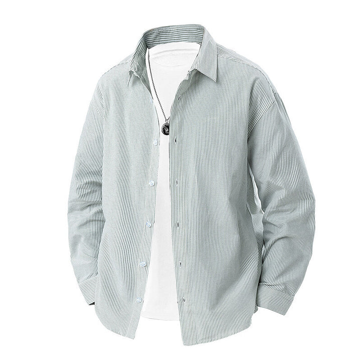 Men's striped overshirt with relaxed fit and Kent collar Mune Fashion