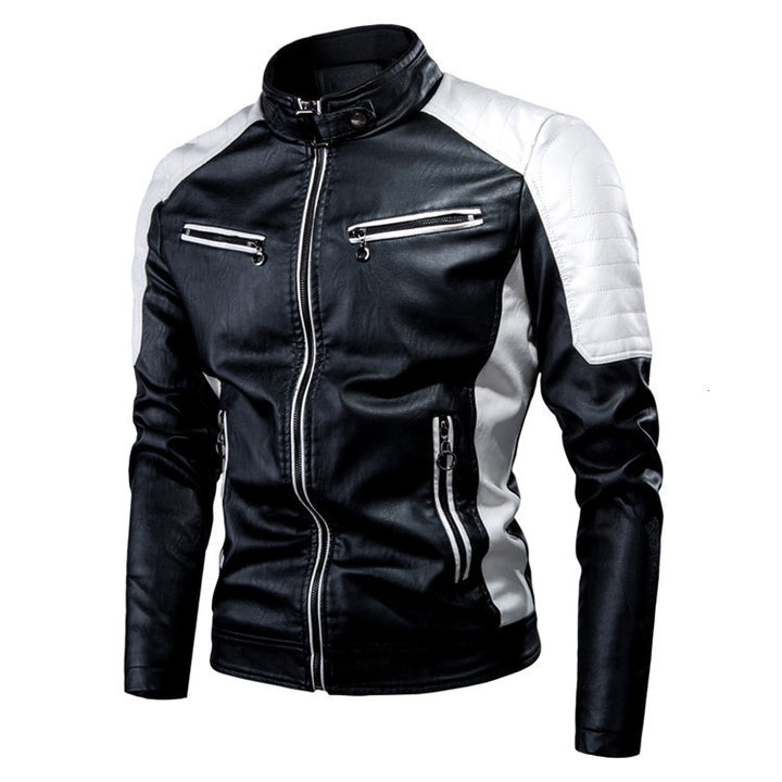 Men's Stylish Biker Jacket with Quilted Accents Mune Fashion