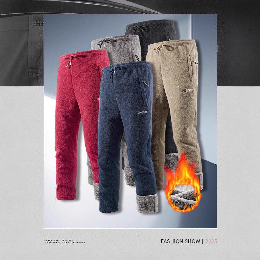 Men's thermal fleece pants with high-pile Sherpa lining and zippered pockets Mune Fashion