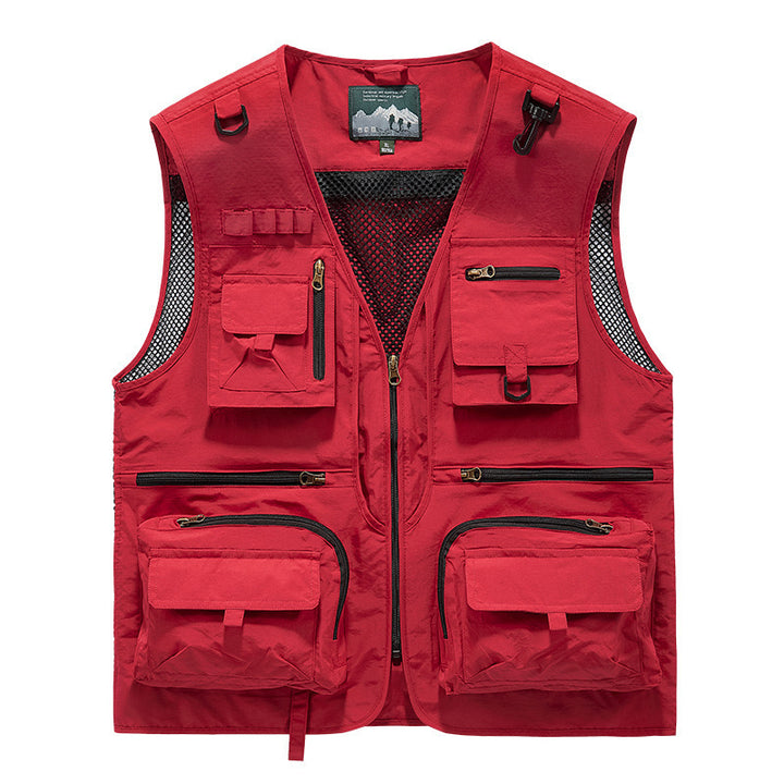 Men's Multi-Pocket Outdoor and Fishing Vest with Breathable Mesh and Sturdy Zipper Pockets Mune Fashion
