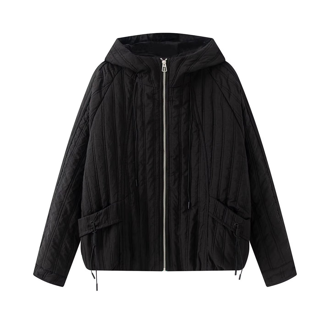 Women's padded jacket with hood, drawstring and loose fit Mune Fashion