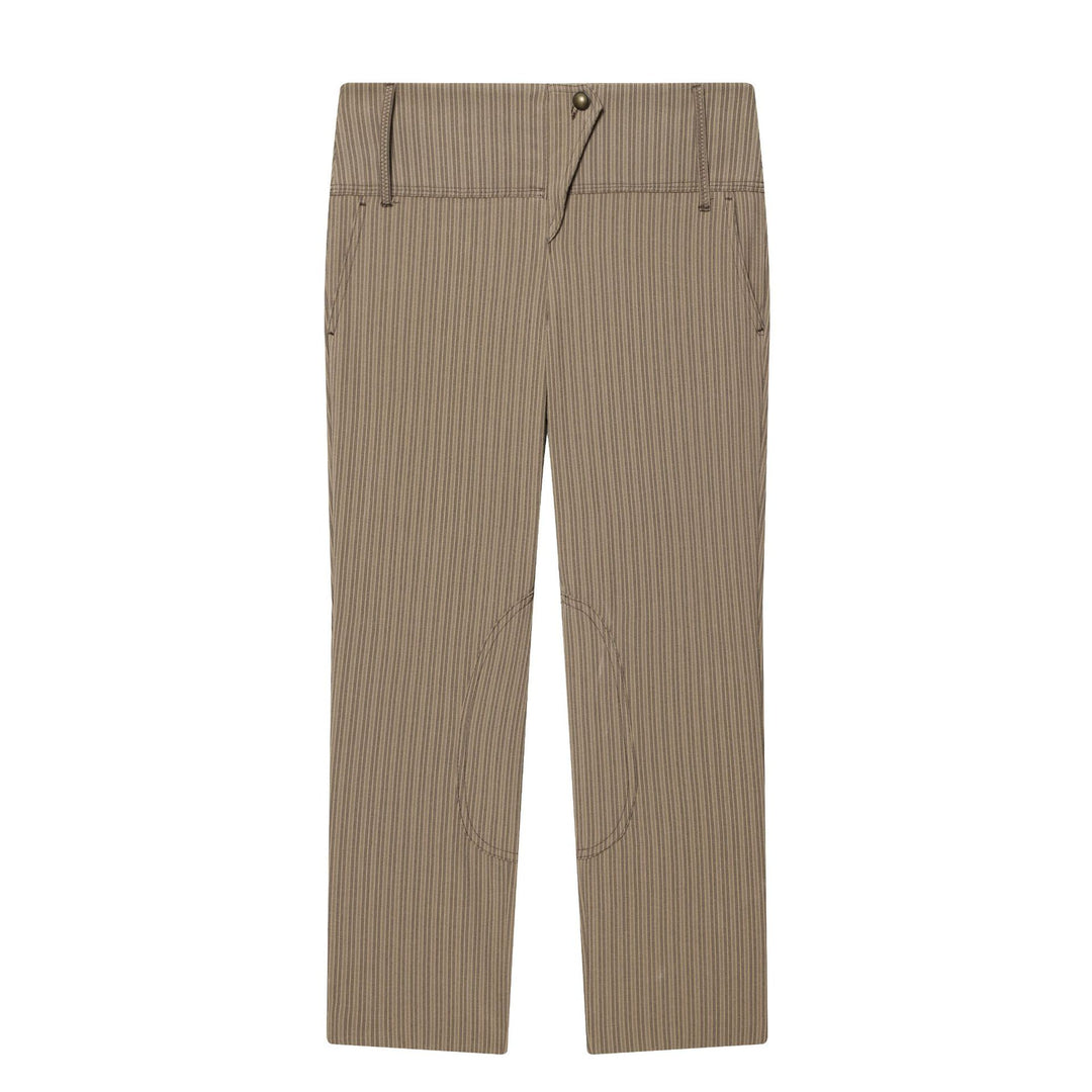 Women's straight-cut high-waisted trousers with knee patches Mune Fashion