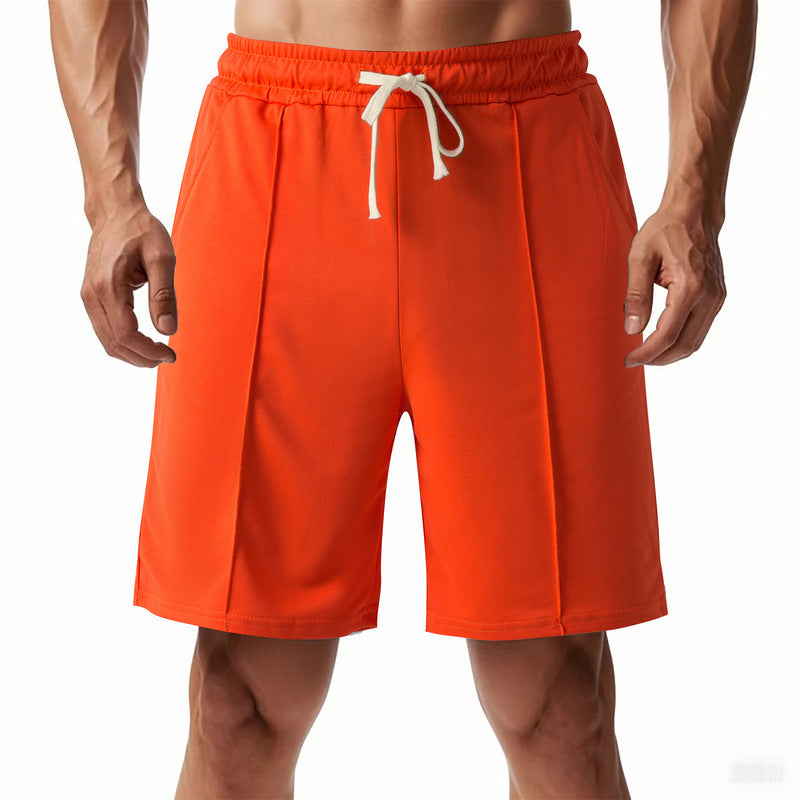 Men's knee-length relaxed Bermuda shorts with flat crease, elastic drawstring waistband and side pockets Mune Fashion