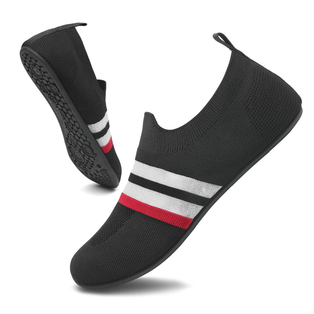 Ladies nan ultra-flexible knitted ballerina with sock-like shaft, elastic entry and non-slip flex sole Mune Fashion