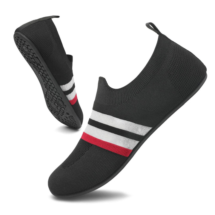 Ladies nan ultra-flexible knitted ballerina with sock-like shaft, elastic entry and non-slip flex sole Mune Fashion