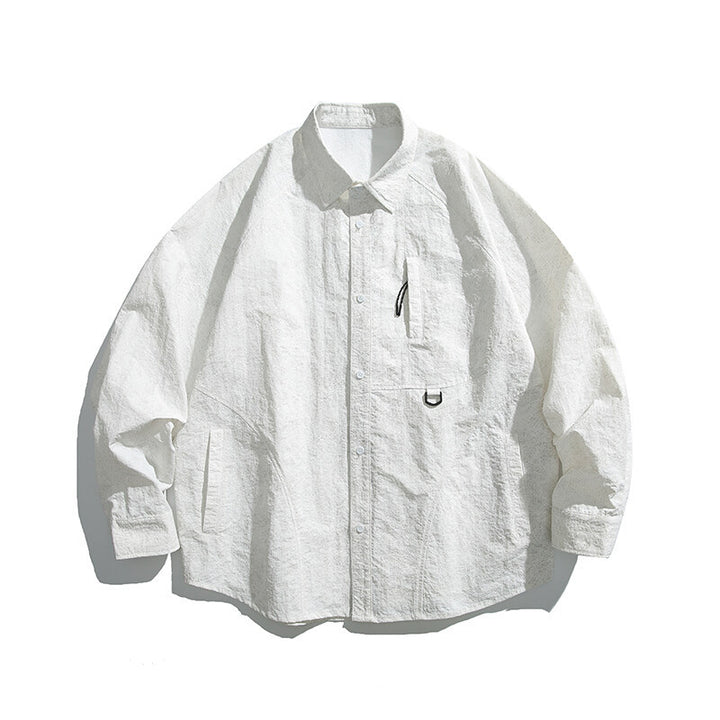 Unisex Boxy Overshirt Jacket with D-Ring and Hidden Chest Pocket Mune Fashion