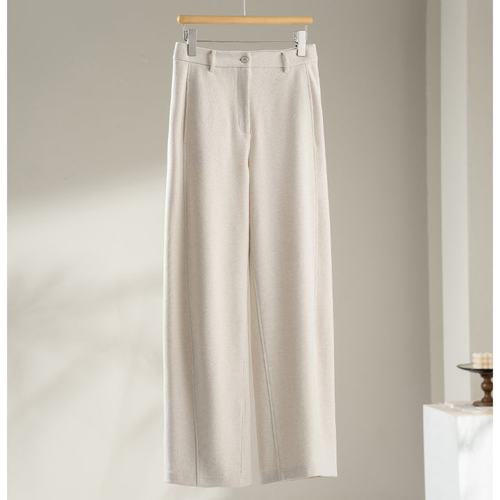 Women's Elegant High-Waist Palazzo Trousers with Crease and Decorative Center Seam Mune Fashion