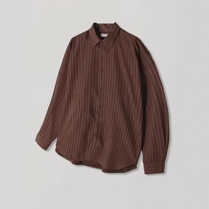 Men's Elegant Long Sleeve Shirt with Fine Stripes Mune Fashion