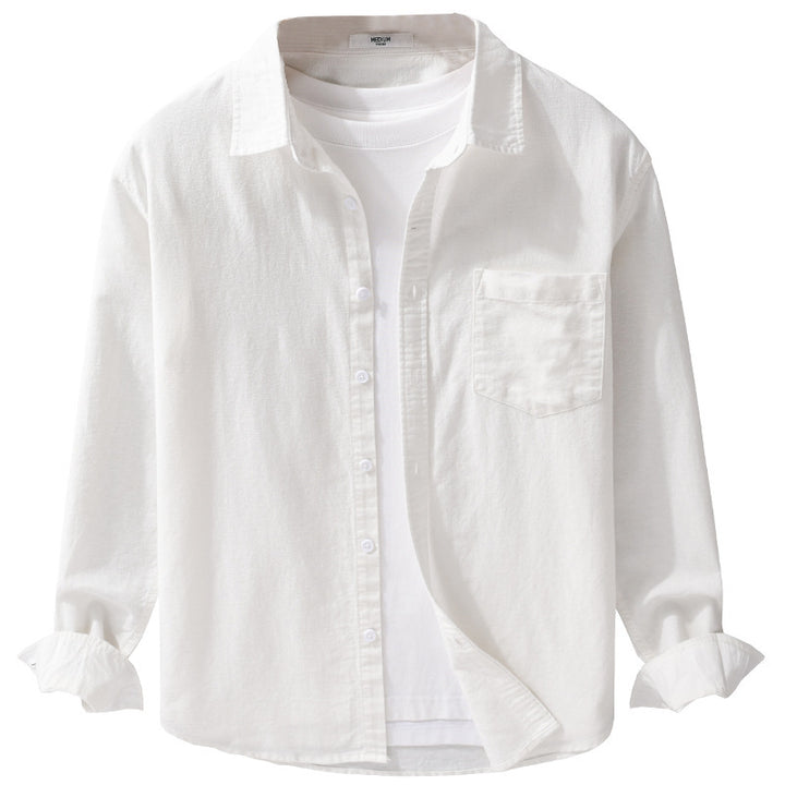 Men's Soft-Touch Cotton Blend Overshirt in Layering Look with Chest Pocket Mune Fashion