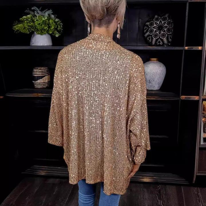 Women Glamorous Cardigan with Sequins and Loose Fit Mune