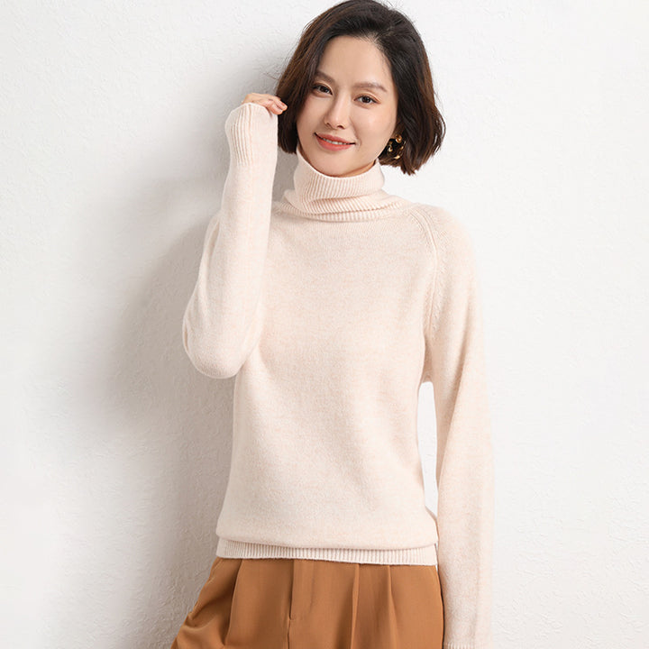 Ladies Slim Turtleneck Sweater made of fine knit with raglan sleeves Mune Fashion