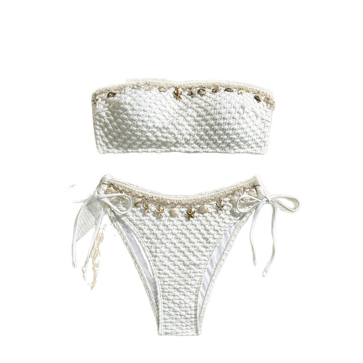 Women's bandeau bikini with exquisite shell embellishments Mune Fashion