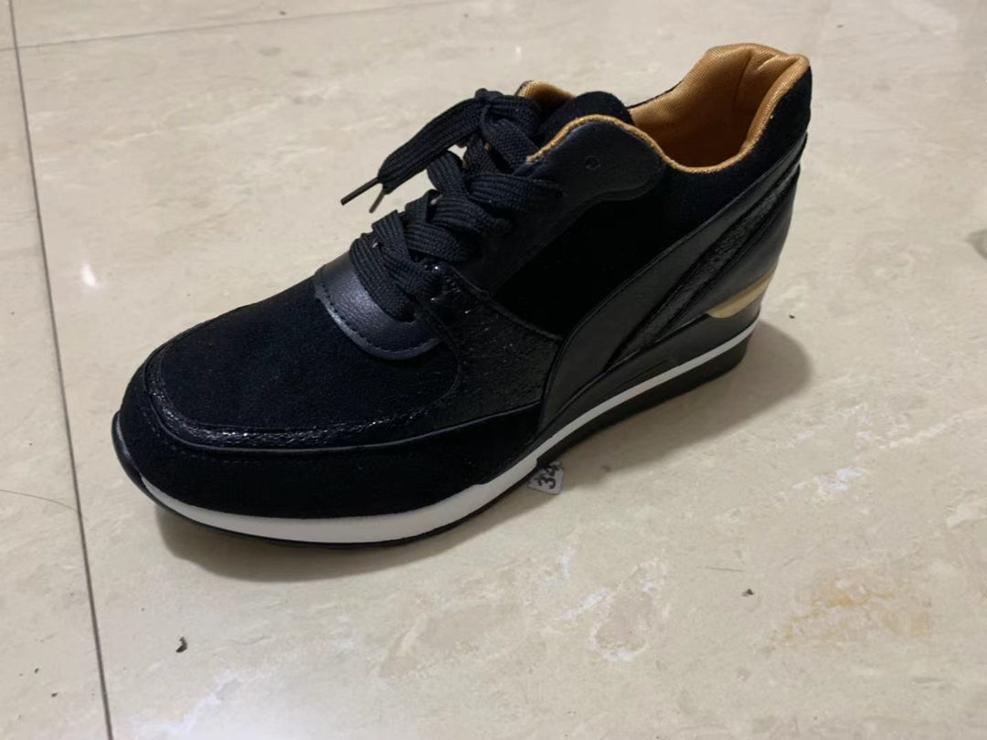 Women's Wedge Sneakers with Internal Wedge Sole and Material Mix Mune Fashion