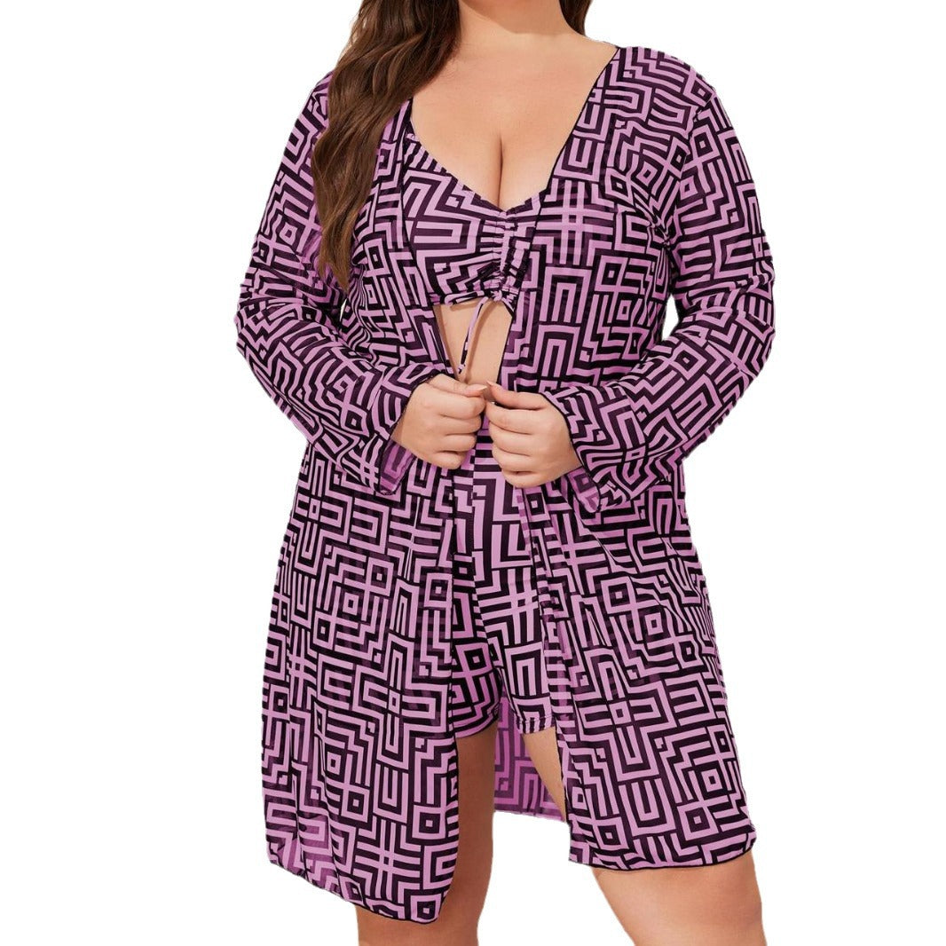 Women's Swimwear Set with Stylish Kimono and Shorts Mune Fashion