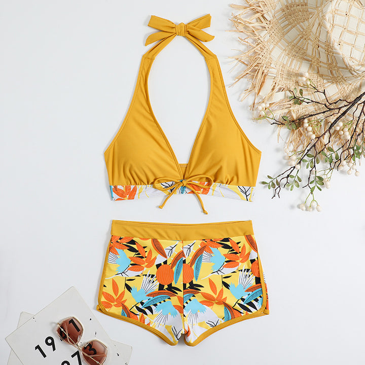 Women's bikini set with floral pattern and removable push-up bra Mune Fashion
