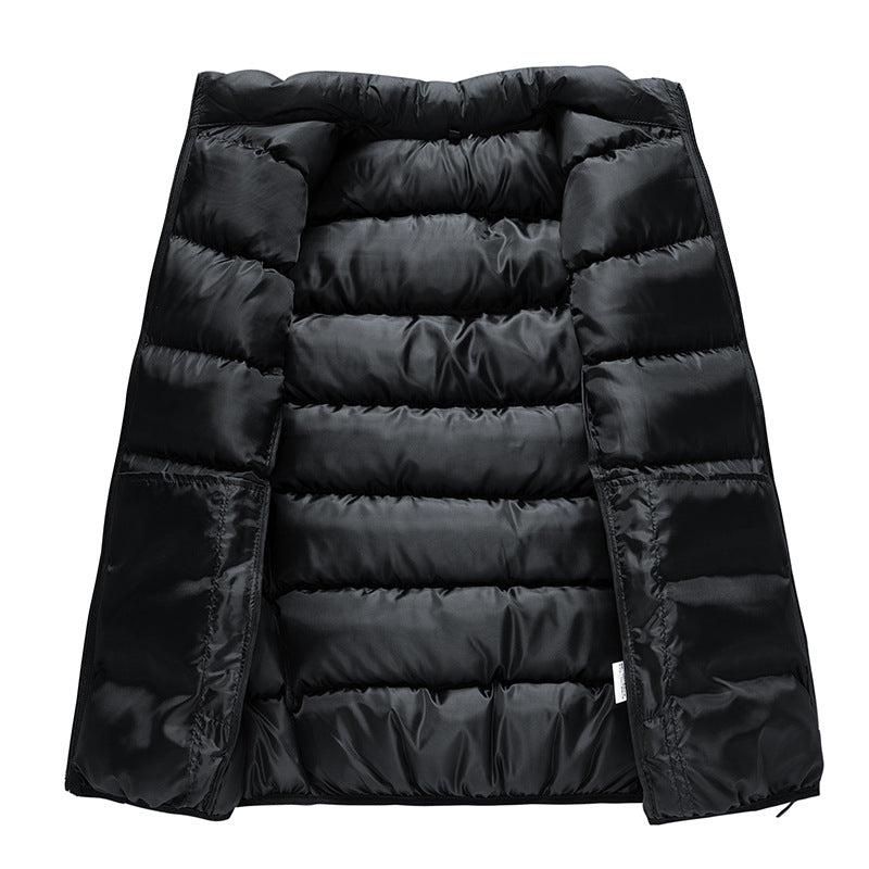 Men's Sleeveless Ultralight Quilted Insulation Vest with High Collar and Side Zipper Pockets Mune Fashion
