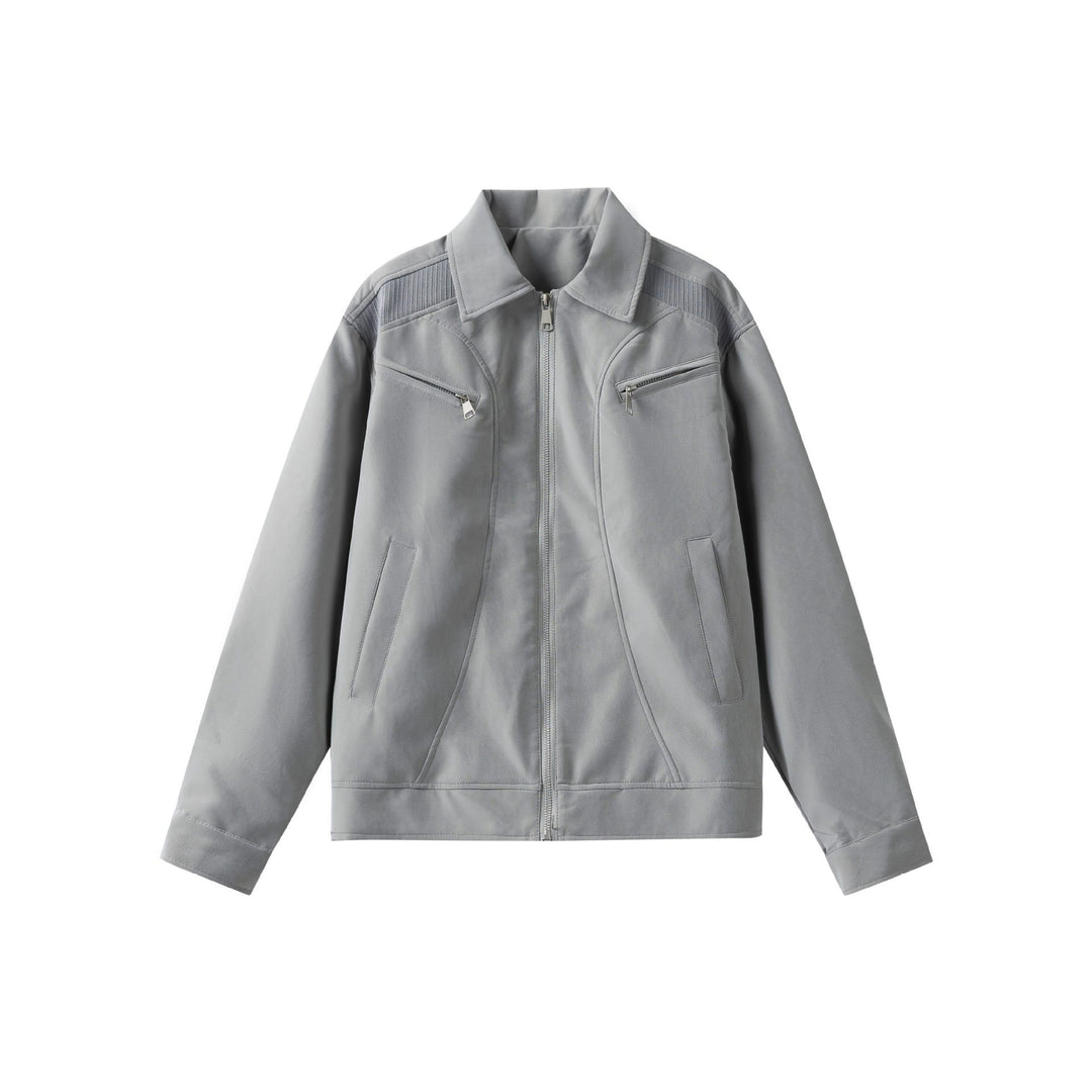 Men's Lightweight Bomber Jacket in Field Style with Full-length Zipper and Zipper Chest Pockets Mune Fashion