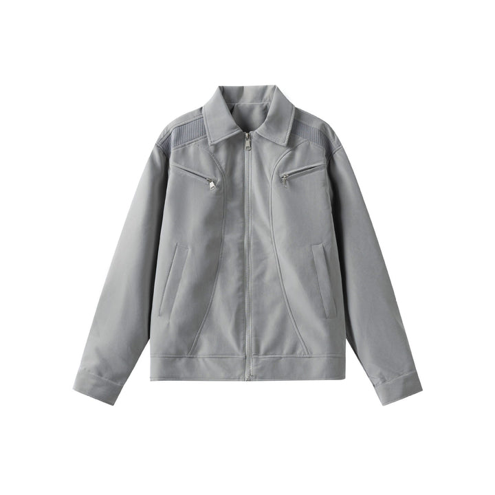 Men's Lightweight Bomber Jacket in Field Style with Full-length Zipper and Zipper Chest Pockets Mune Fashion