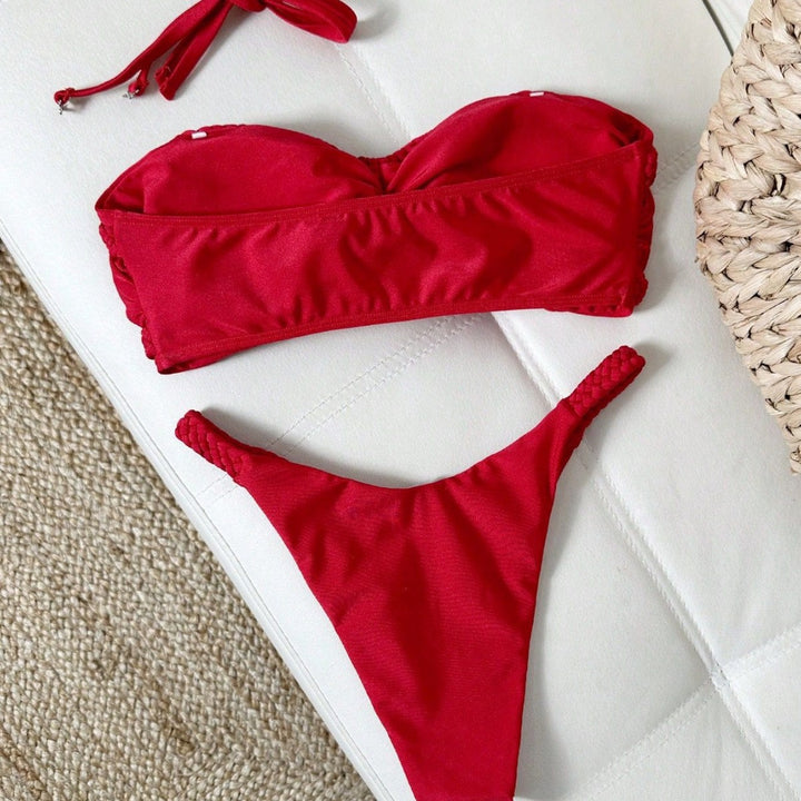 Women's bandeau bikini with braided accents Mune Fashion