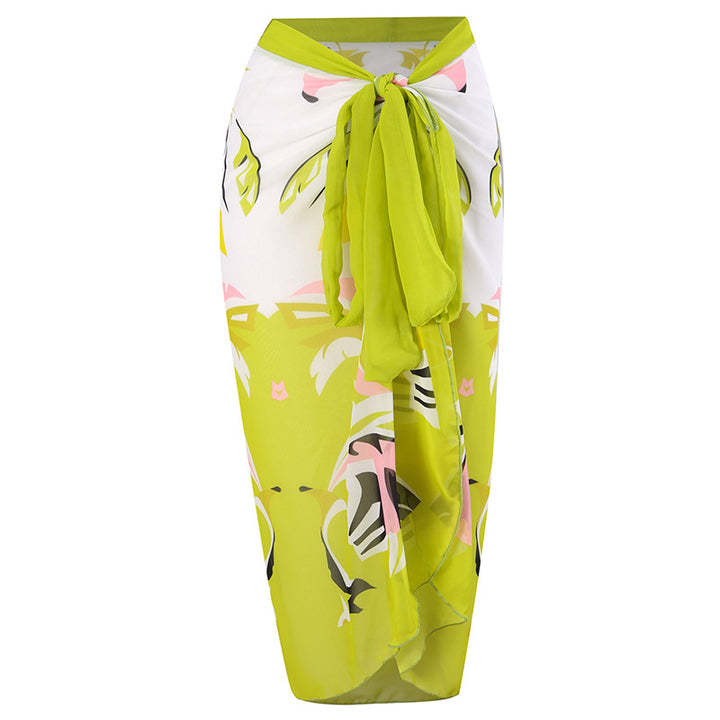 Women's Elegant Swimsuit with Floral Detail and Transparent Beach Tunic Mune Fashion