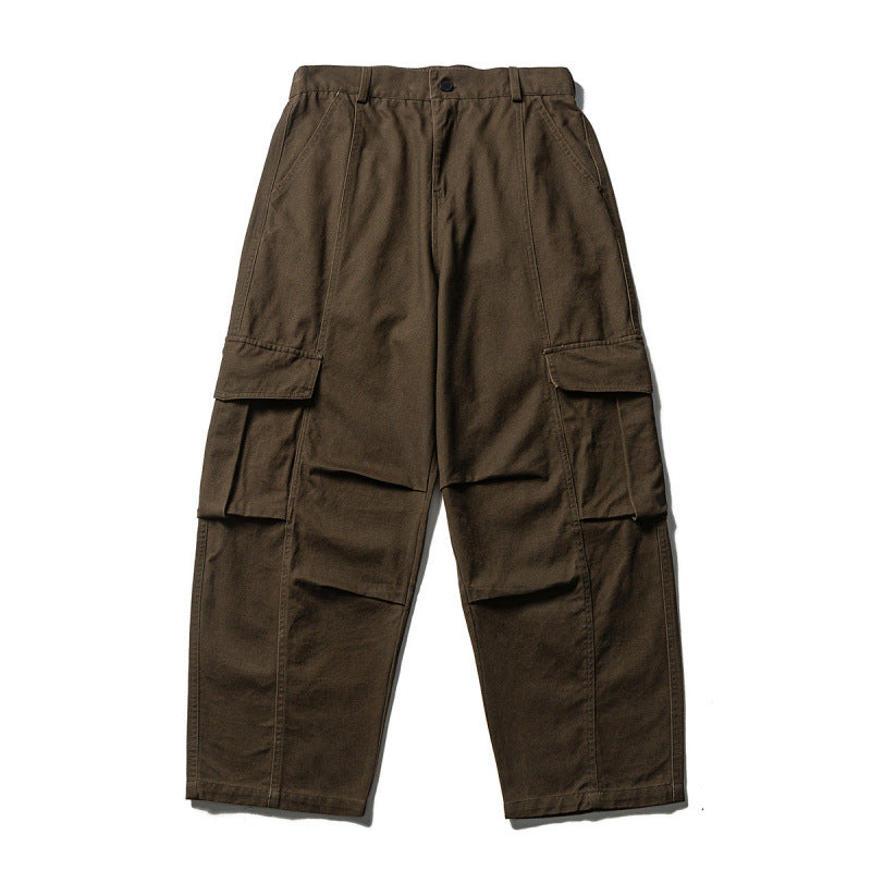 Men's Wide Utility Cargo Pants in Baggy Cut with Multiple Pockets and Reinforced Knee Areas Mune Fashion