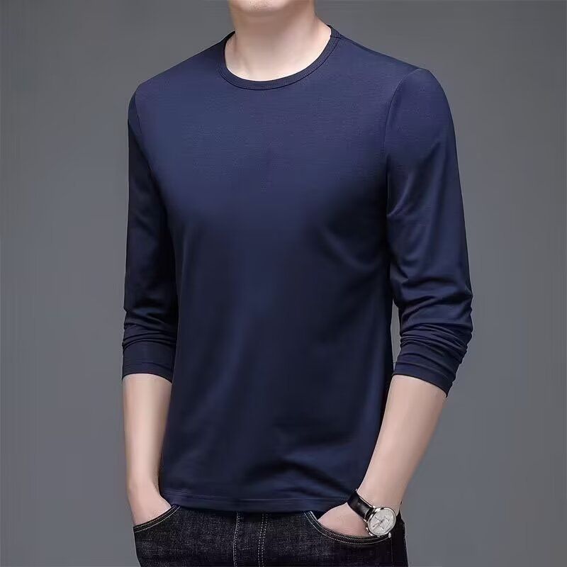 Men's Long Sleeve Shirt with Elegant Texture Mune Fashion