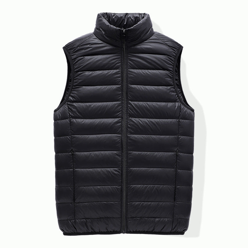 Men's compact padded insulation vest with packing function and stand-up collar Mune Fashion