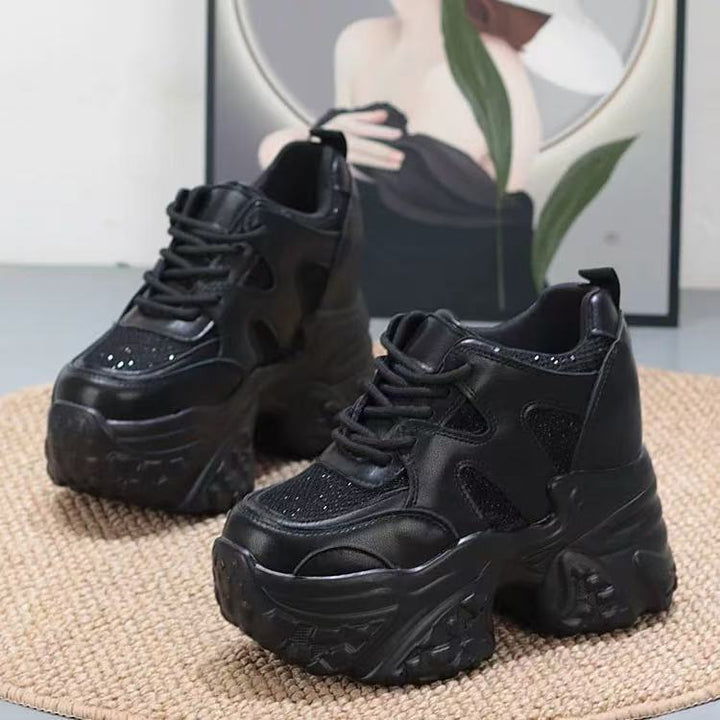 Women fashion chunky sneakers with high platform sole and breathable mesh upper Fashion