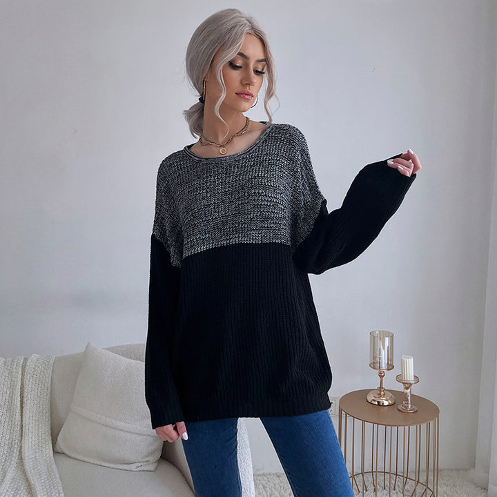 Women's Loose Fit Chunky Knit Sweater with Raglan Sleeves and Round Neck Mune Fashion