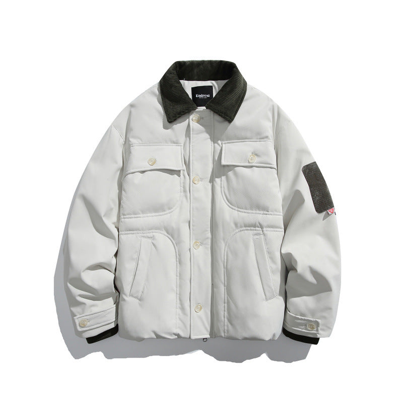 Unisex Padded Overshirt Jacket in Boxy Cut with Cord Collar and Flap Pockets Mune Fashion