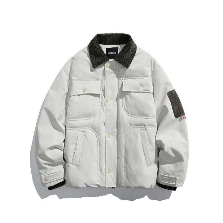 Unisex Padded Overshirt Jacket in Boxy Cut with Cord Collar and Flap Pockets Mune Fashion