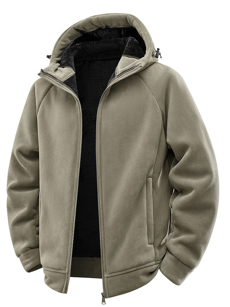 Men's Padded Hooded Fleece Jacket with Teddy Lining and Full-Length Zip Mune Fashion
