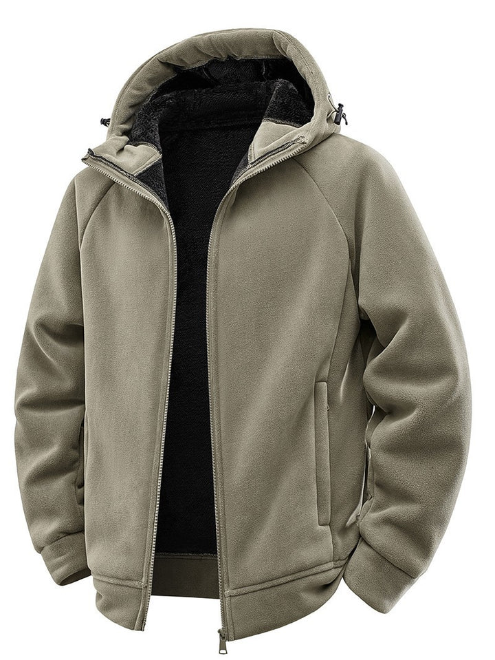 Men's Padded Hooded Fleece Jacket with Teddy Lining and Full-Length Zip Mune Fashion