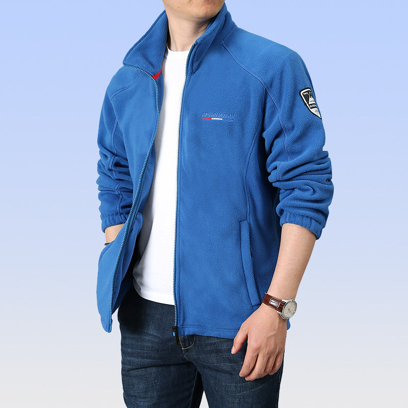 Men's fleece outdoor jacket with stand-up collar and full zip Mune Fashion