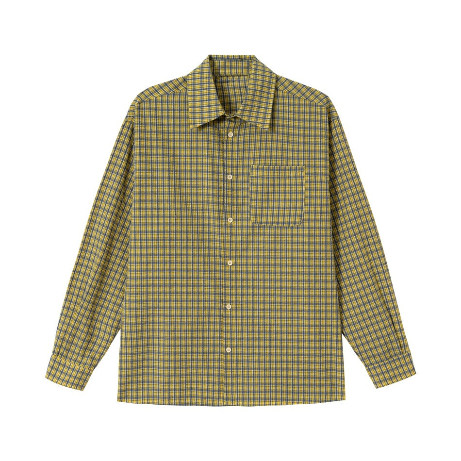 Unisex Oversize Check Shirt with boxy silhouette, straight hem and patch chest pocket Mune Fashion