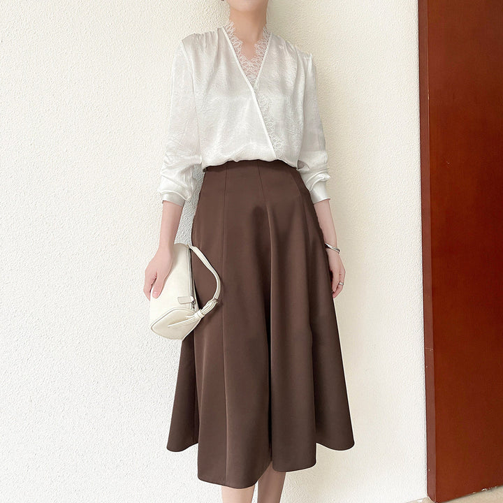 Women Elegant and sophisticated blouse with lace collar Drune
