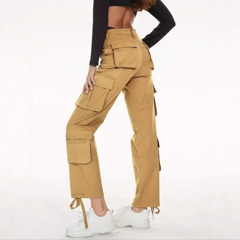Women Cargo Pants in Relaxed Wide-Leg with Multiple Pockets and Reinforced Seams Mune Fashion