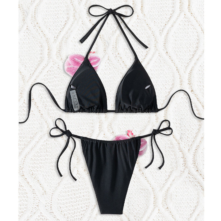 Women's Triangle Bikini with Decorative Orchid Details Mune Fashion