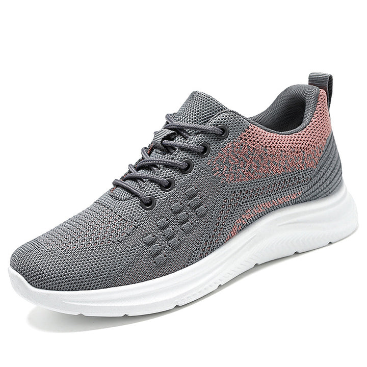 Ladies nan breathable knitted walking sneakers with sock-like shaft, padded heel support and flexible lightweight sole Mune Fashion