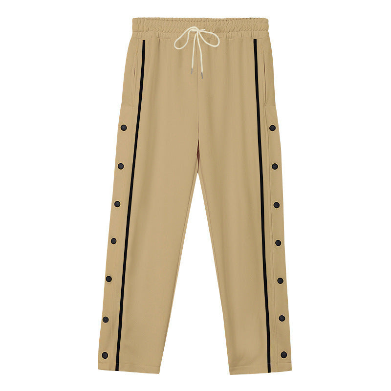 Unisex nan light sports training pants with snap button placket and elastic drawstring waistband Mune Fashion