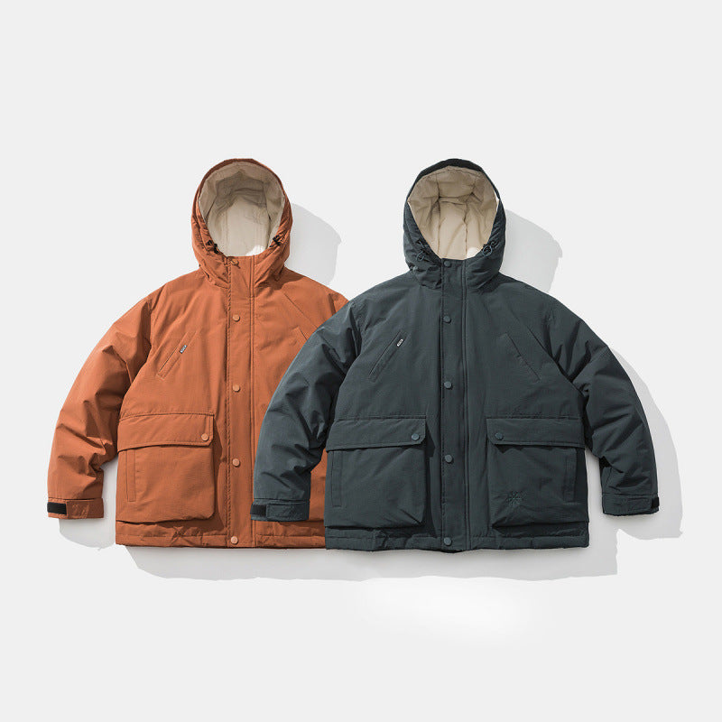 Unisex Boxy Thermo Parka with hood, two-way snap button placket and adjustable sleeve cuffs Mune Fashion