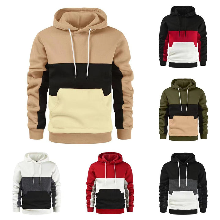Unisex hooded sweatshirt with drawstring, kangaroo pocket and color block design made of soft fleece Mune Fashion