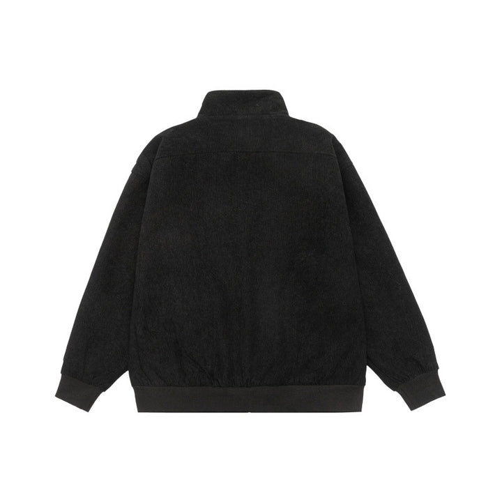 Unisex Teddy-Fleece Bomber Jacket with Stand-Up Collar and Snap Pockets Mune Fashion